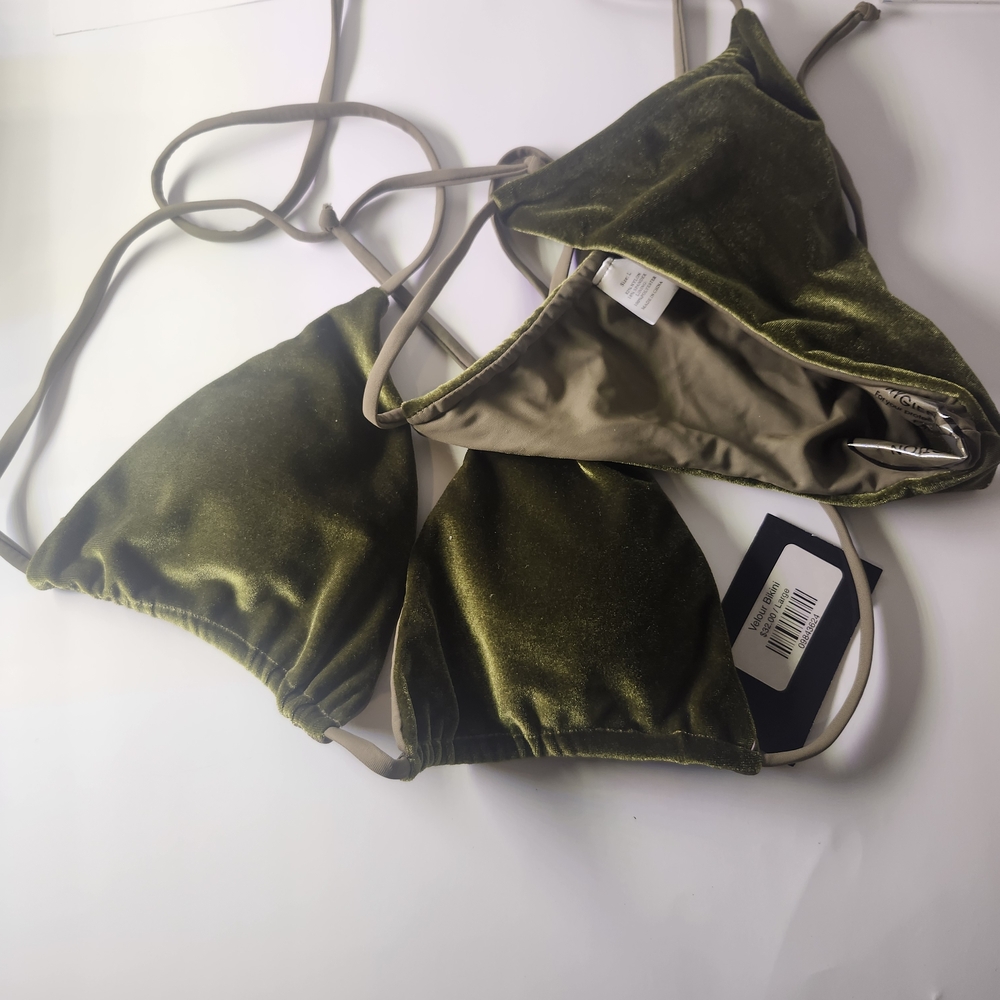 SHEIN Velvet Bikini  in Green